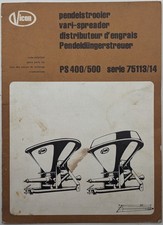 Original Vicon PS400 / 500 Vari Spreader Illustrated Spare Parts List 75113 /4