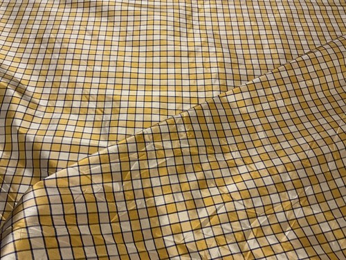 Malabar silk check yellow - silk,