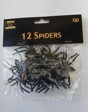 Realistic Plastic Spiders Small Spider Toys Black Mini Fake Creepy Spiders x 12