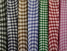 Gingham Polycotton Fabric 1/4 inch check Dress Craft 114cm / 45" wide per 1m