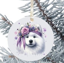 Samoyed Dog Hanging Bauble