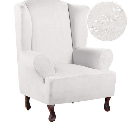 Suede leather wingback chair - suede,