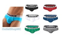 Aussiebum Mens Cotton Comfortable Underwear/Briefs in Blue White Black Green Red