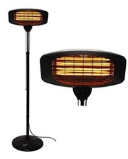 Futura Electric Outdoor Garden Patio Heater 2000W Free Standing / Wall Mountable