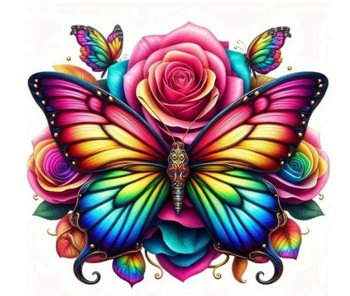 Rainbow butterfly large - butterfly, diy
