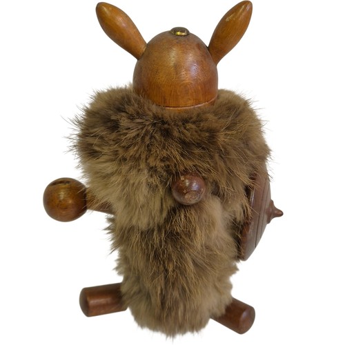 Vintage wooden viking figure - vintage,