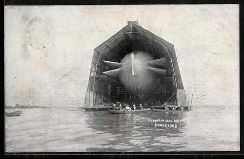 Postcard zeppelin airship - postcard,