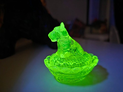 Boyd art glass scottie salt - art,