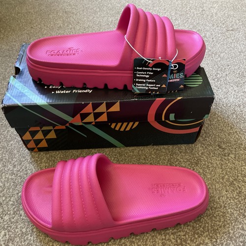 Skechers foamies pink sliders - skechers,