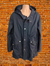 Men's A.P.C. Rue Madame Paris navy blue hooded zip up parka rain coat size XXL