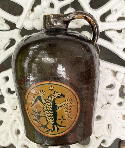 Vintage stoneware whiskey jug - stoneware,