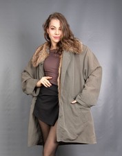 15843 WONDERFUL REAL RACCOON COAT LUXURY FUR JACKET PELZ BEAUTIFUL LOOK SIZE XL