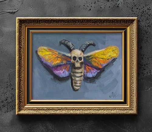 Halloween oil painting head - painting,