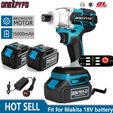 1000Nm 1/2" Cordless Electric Impact Wrench Drill Gun Ratchet Driver w/2 Battery