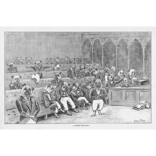 Louis wain canine parliament - a,