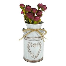 Metal Wedding Garden Style Flower Vase Craft Retro Shabby Chic Flower Jug Holder