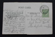 Cullercoats, Whitley Bay R.S.O., North.d 1906 postmark on a Pier postcard to Sto