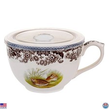 Spode Woodland Jumbo Cup with Lid, Quail Design, 16 oz, Fine China, Collectible