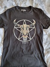 Mens Avenzi Jeans Pentagram Tshirt Baphomet Xs Small Black Great Condition