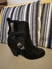 Diesel Women Black Suede Zip Up Ankle Boots UK Size 5