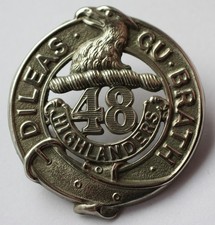 Canadian Army, 48th Highlanders Cap Badge. Repaired. (O33)