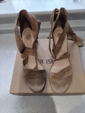 River Island Beige Suede Felicity Espadrille Sandal Size UK 7 Brand New RRP £60