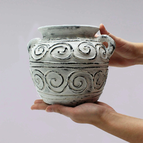 Greek clay plant pot - greek, with