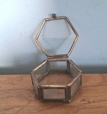 1940s Hexagonal Glass  & Brass