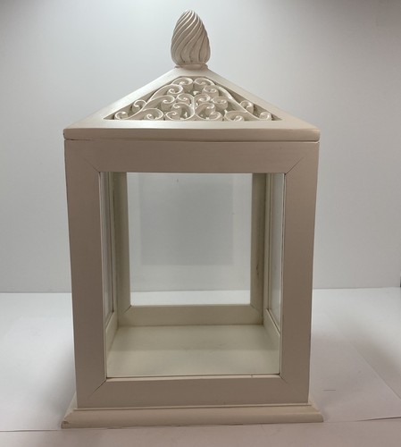 Shabby chic white wood candle - shabby,