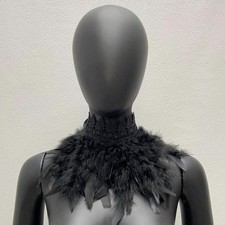 Faux Feather Choker Collar