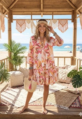 Patterned smock dress - smock,