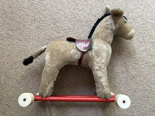Vintage 1960s plush horse pull - 1960s,