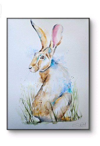 Original hare watercolour - original,