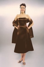 Chocolate brown bridesmaid dresses tea length sizes 34” to 38” bust