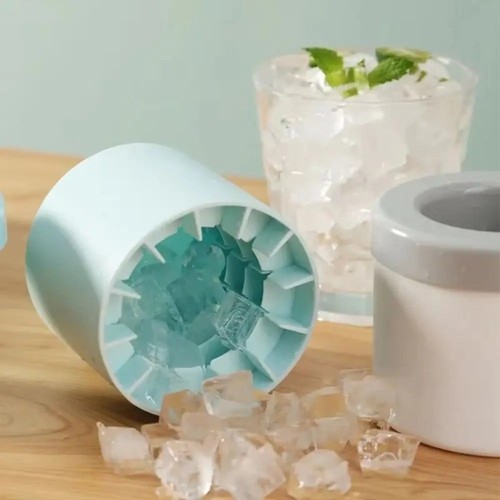 Silicone ice cube mold - ice, round