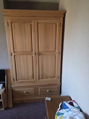 Oak wooden wardrobe - oak,
