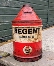 Vintage Regent Tractor Oil Can Jug Pourer Automobilia Garage Esso BP Shell