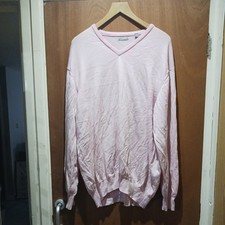 Ashworth Men's Sweater XL Pink 100% Merino Wool 