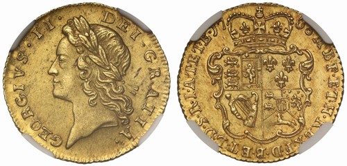 George 1738 half - ii, half-guinea