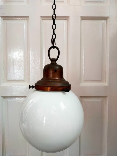Vintage opaque round glass
