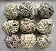 Messy yarn - linen cotton,  textured, 9 balls, 205 g