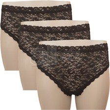 3 Pack Ladies ex M S Briefs Knickers Feminine Lace Girls Womens UK Plus Size