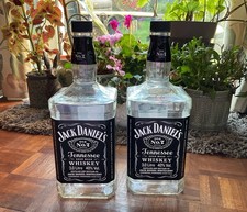 JACK DANIELS TENNESSEE WHISKY 3 LITRE EMPTY BOTTLES & LIDS X 2 VERY COLLLECTABLE