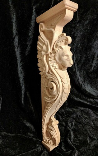 Lion head wall - , wooden