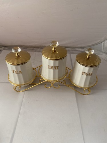 Tea coffee sugar jars - tea, ceramic