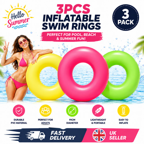 3pcs inflatable swim rings - 3pcs,