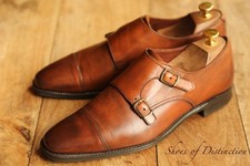 Joseph Cheaney Markham Tan Brown Leather Double Monk Shoes Men's UK 8.5 F US 9.5