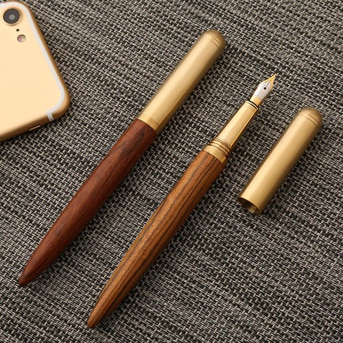 Retro wood bronze fountain pen - retro,