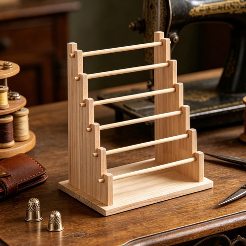 Khaki wooden ribbon holder - wooden, 6