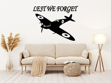 Lest We Forget Airplane  Vinyl Decal Remembrance Day Soldier Poppy Day